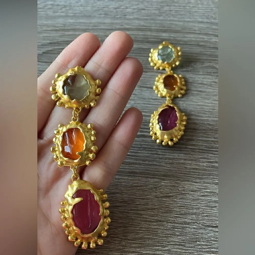 Zara drop earrings A138 - Picture 5 of 5